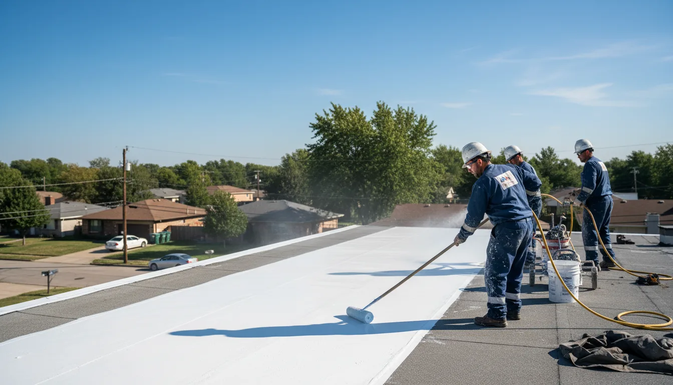 Commercial roof coating in Oakwood, GA near me